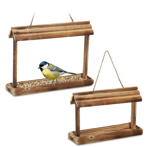 Natural Mangeoire à oiseaux sauvages en bois pour l'extérieur