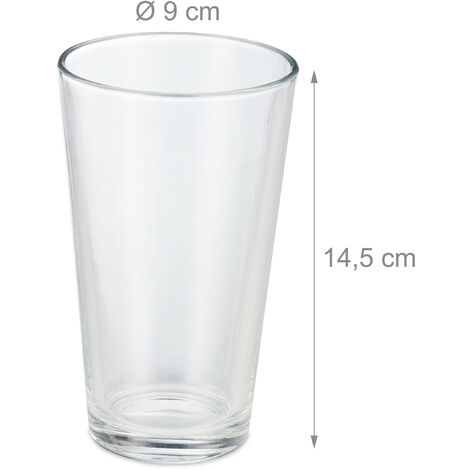 Lot De 18 Verres à Boisson Transparents - 400 Ml Chacun - Pour Eau, Jus, Cocktails - Design Simple, Lave-vaisselle - Relaxdays