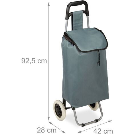 Caddie, sac à provisions pliable avec roues en caoutchouc, caddie pliable,  tissu