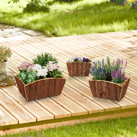 2 Pots De Fleurs En écorce Style Rustique - Balcon, Salon, Extérieur étanche - 11