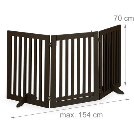 PawHut Brrière de sécurité barrière de protection cheminée parc enclos  chien pliable modulable 6 panneaux avec porte sans perçage 362,5 x 76  cm