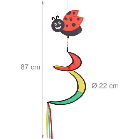 Relaxdays Set De 3 Moulins à Vent Spirale Motifs Animaux – Décoration Jardin Balcon Avec Grenouille, Coccinelle Et Abeille – Polyester Et Fibre De Verre – Multicolore 87 Cm
