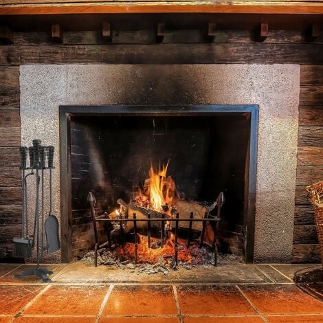 Relaxdays Seau à cendres, avec couvercle et pelle, acier, bac à charbon  avec anse, 19 l, cheminée & barbecue, noir