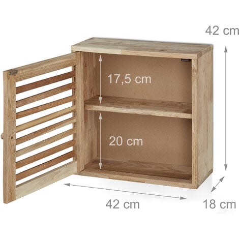 Armoire Murale Salle De Bain Blanche - 50x30x16cm, 1 Porte, 2 Compartiments