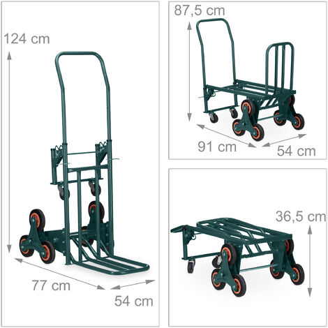 Chariot de transport - Diable pour escalier 6 roues charge jusqu'à 200Kg