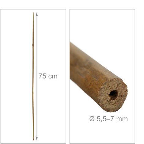 Tiges en bambou 120 cm, lot de 50, en bambou naturel, tuteur pour plantes  ou décoration, bâtons pour bricoler, naturel