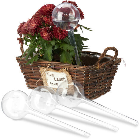 Globes d’arrosage en plastique, lot de 24, distributeur eau plantes, 2 semaines, pot fleurs, 250 ml, transparent