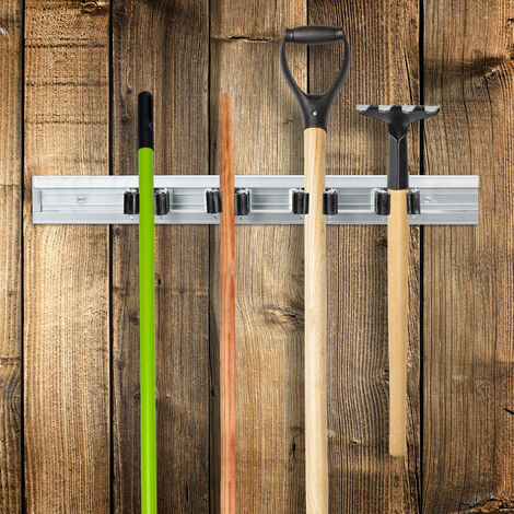 Rail de support pour appareils de jardin, atelier, balais - 100 cm Rail de support pour appareils de jardin, atelier, balais - 100 cm
