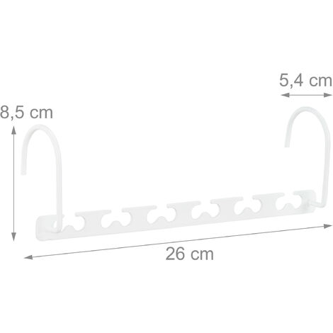 Cintre gain de place métal, lot de 30, cintre magique organiseur armoire  crochet mobile 26 cm, blanc
