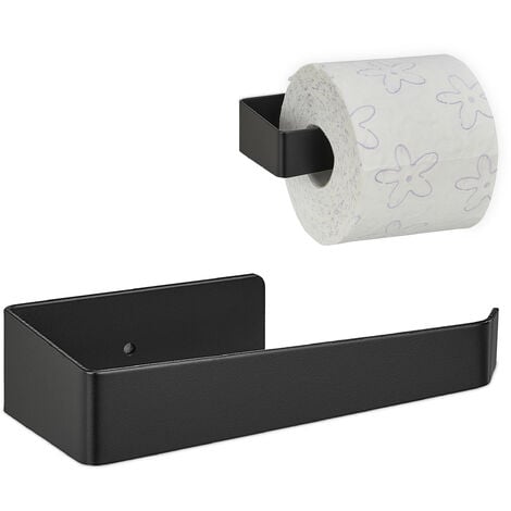 Rainsworth porte papier toilette sans perçage noir porte papier