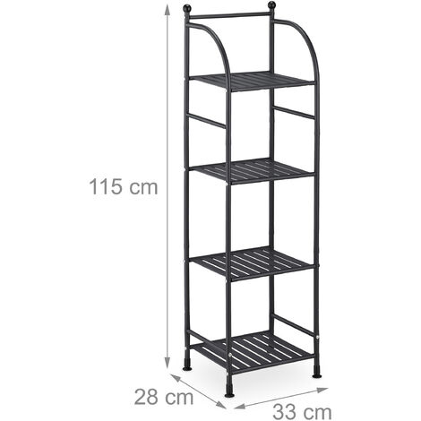 Relaxdays Étagère verticale, acier, HxLxP : 107x56x28 cm, rangement