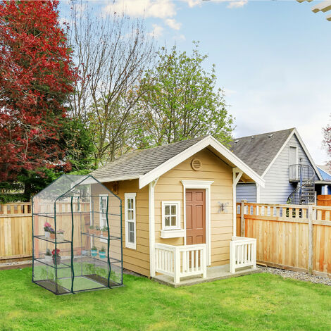 Relaxdays Serre De Balcon, Bâche En PVC, 3 étagères, H X L X P : Env. 128 X 60 X 40 Cm, Vert Et Transparent