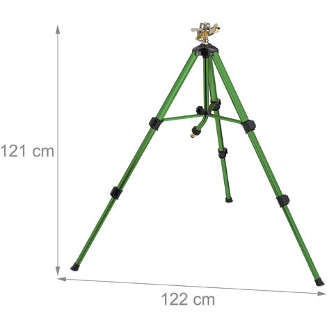 Asperseur Arrosage Rotatif Arroseur Jardin Trépied Relaxdays - Réglable 360° Jusqu'à 18m Arroseur Portée 18m Aluminium