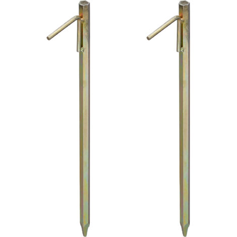 Piquets de fixation au sol XXL, Lot de 4, Acier galvanisé, sardines tente, bâche, tonnelle, hauteur 51 cm, jaune