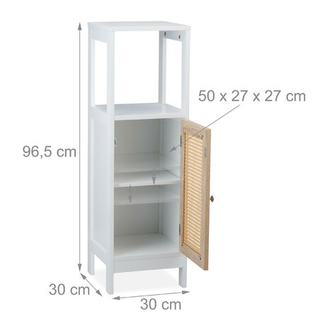 Meuble de salle de bain en bambou avec 3 compartiments ouverts, anti-basculement, bois naturel pour salle de bain moderne | Leroy Merlin