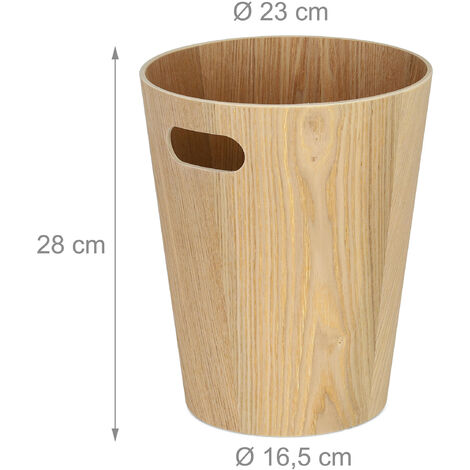 Corbeille à papiers en bois 7,5L Woodrow verte