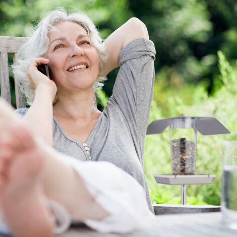 KOTARBAU Mangeoire à Oiseaux Ronde En Plastique à Suspendre Avec Câble