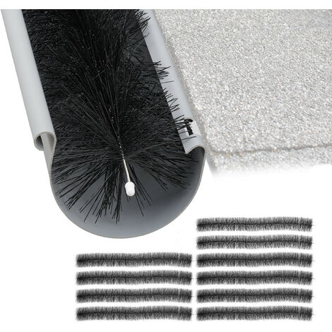 Relaxdays Brosse de gouttière, set de 10, protection de gouttière, contre feuilles, oiseaux, 100 x 12 cm, noir (1/5)