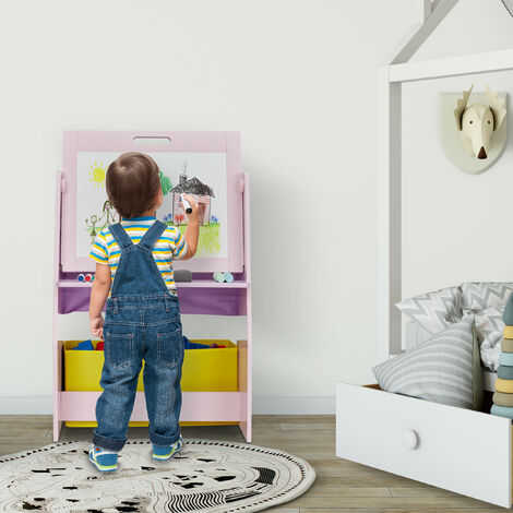 GOPLUS Tableau Enfants Pliable avec Tableau Noir/Blanc Magnétique GOPLUS Tableau Enfants Pliable avec Tableau Noir/Blanc Magnétique