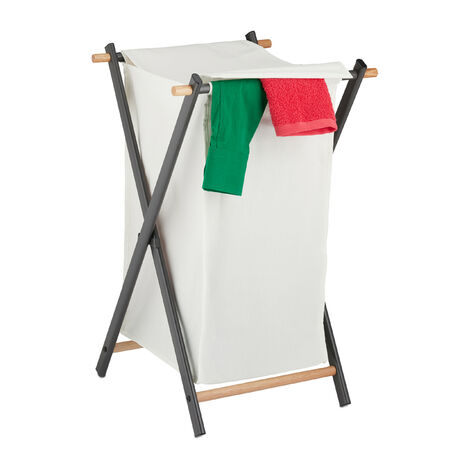 Panier à Linge Pliable Rouge 37 L – Corbeille Lessive Gain De Place – Poignées Robustes Relaxdays Plastique Silicone