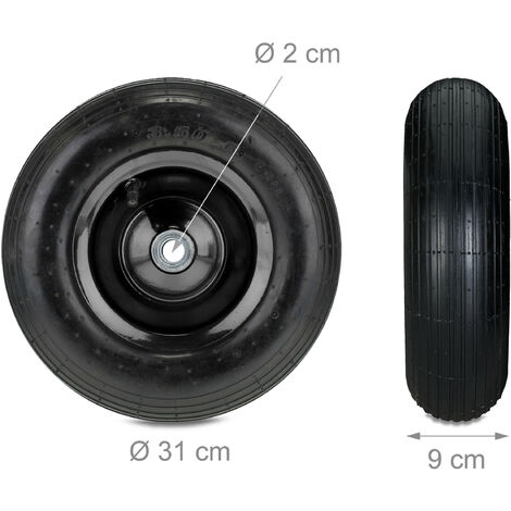 Roue De Brouette Pneumatique 3.50-8 – Jante Acier, Max 100 Kg – Facile à Gonfler, Confort Optimal