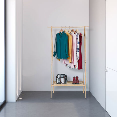Relaxdays Support à Valises Pliable En Bambou | Porte-Bagages Avec Étages, Charge 50kg