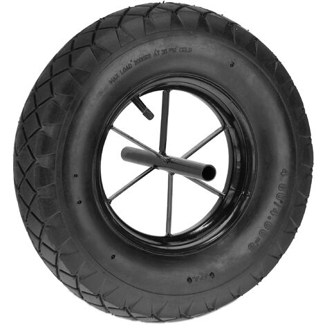 Relaxdays Roue De Brouette Avec Axe 4.80 4.00-8, Pneumatique, Jante En - 3