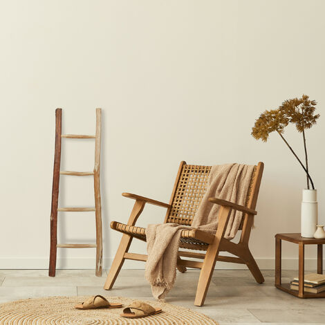 Relaxdays Échelle Décorative Bois Châtaignier 90cm | 3 Barreaux | Décoration Jardin Ou Intérieur