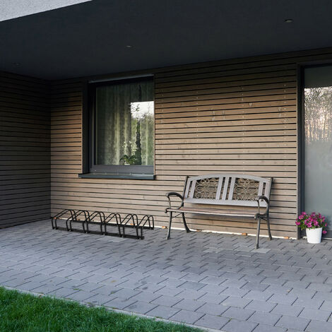 Râtelier Vélos Relaxdays Pour 6 Vélos - Support Métal Noir Pour Intérieur/Extérieur