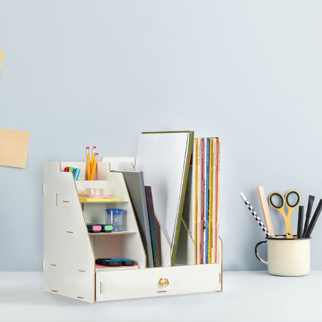 Relaxdays Organiseur de bureau bambou porte-stylos boîte HxlxP Relaxdays Organiseur de bureau bambou porte-stylos boîte HxlxP