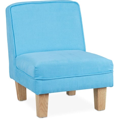 Chaise paille personnalisée pour enfant en velours bleu