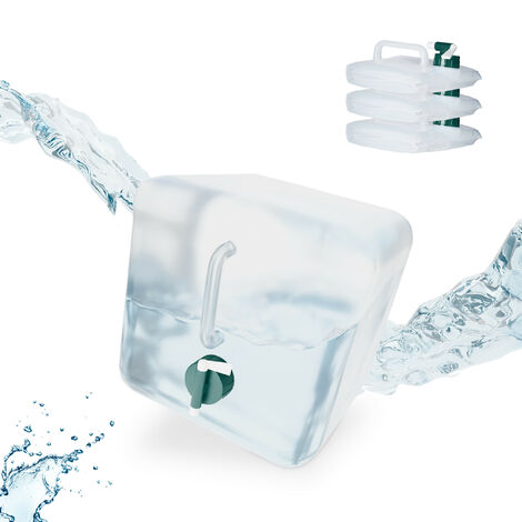 Relaxdays Bidon d'eau avec robinet, 15 litres, plastique sans BPA