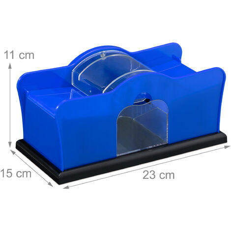 Mélangeur De Cartes Électrique Relaxdays – Mixeur Automatique Pour 2 Jeux (jusqu'à 104 Cartes), Design Cuir Noir, Idéal Poker, Rami, Soirées Jeux