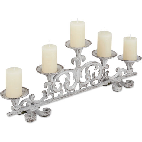 Chandelier bol à bougie argenté avec anse H9.5cm