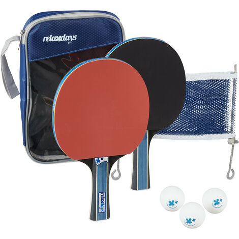 Set Tennis De Table VEGOATY Avec Filet Et 2 Raquettes - Noir/Rouge