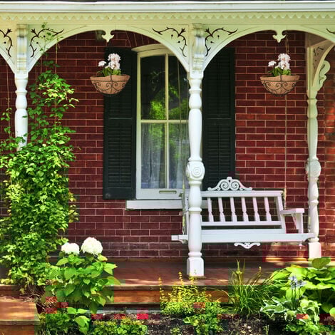 3 Pots De Fleurs Suspendus Relaxdays - Métal Et Fibre De Coco 48x31cm - Intérieur/Extérieur Noir
