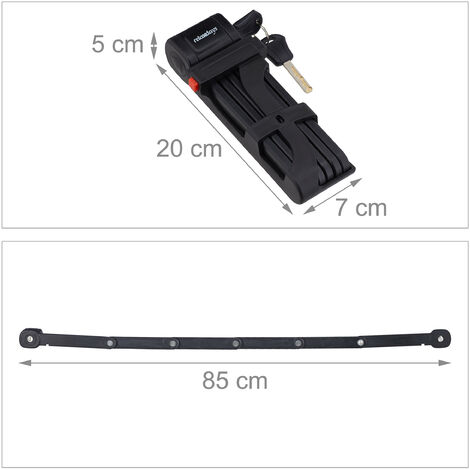 Relaxdays Antivol Vélo, Cadenas, Chaine Anti-vol, Moto, 100 Cm Long Moto 2 Cles Noir 84695513