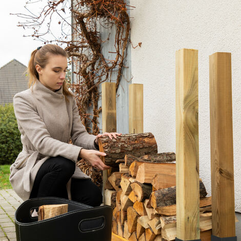 SWANEW 4er aide à l'empilage bois aide à l'empilage bois de chauffage  support à