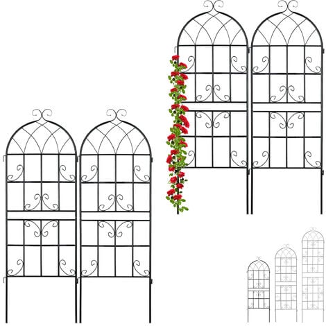 Lot de 4 Treillis de Jardin pour Plantes Grimpantes, Supports de 40,6 cm pour  Plantes D'intérieur en Pot avec 2 Attaches en Forme de Grenouille et 100  Fils de Serrage