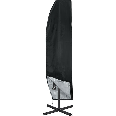 Relaxdays Housse de protection parasol, couverture ombrelle 2-4 m, tissu Oxford imperméable, étui, noir (1/5)