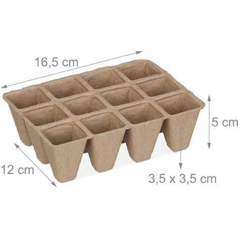 Relaxdays Set De 480 Pots De Jardinage Biodégradables En Cellulose - Diamètre 6 Cm