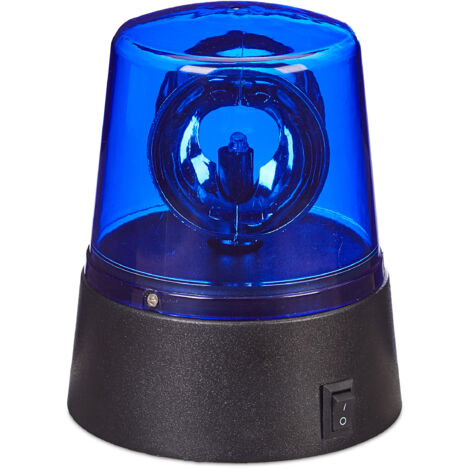 Lumière bleue LED, lot 2, gyrophare avec réflecteur pivotant, éclairage de fêtes,avec batteries, bleue