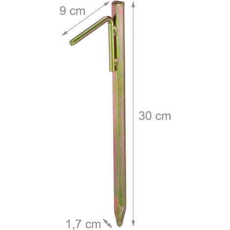 Piquets De Fixation En Acier Galvanisé – Lot De 4, 50 Cm | Pour Sols Durs, Camping, Tonnelles