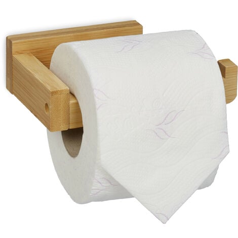 Relaxdays Support Papier Toilette En Bambou Pour Salle De Bains Wc