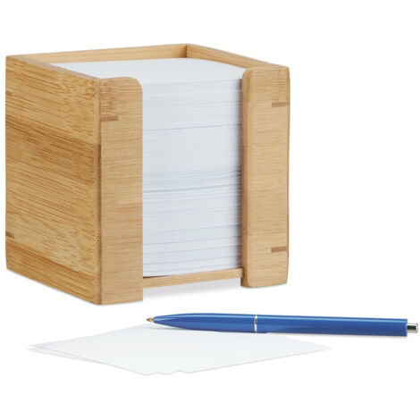 Cube Mémo Bambou 900 Feuilles - Bloc-Notes 9x9cm - Pense-Bête Bureau Ou Cuisine - Design Naturel