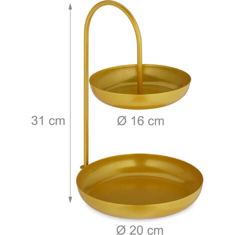 Présentoir à gâteaux sur 3 étages en inox - Doré