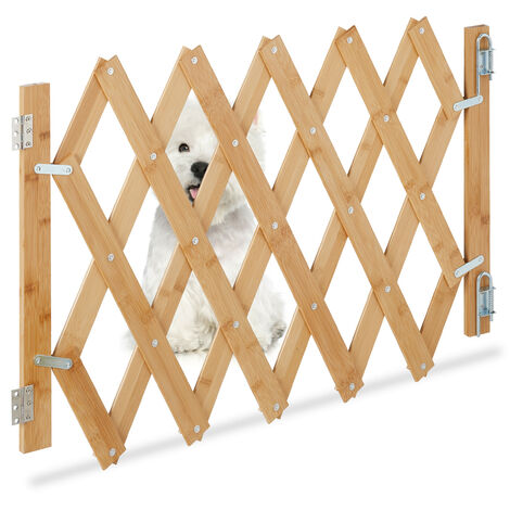 Barrière extensible pour animaux, NORDLINGER, L.60 x 110 cm bois naturel