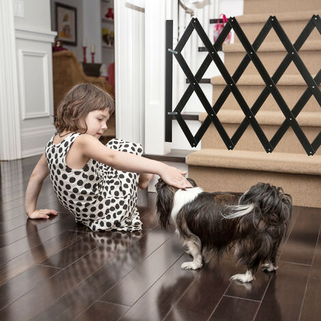 Barrière De Sécurité Pliable Relaxdays Pour Enfants & Chiens - 70 Cm, Marron, Jusqu'à 206 Cm De Largeur