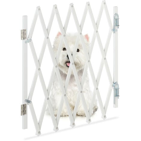 Barrière extensible pour animaux bois blanc 103 cm. - Barrière