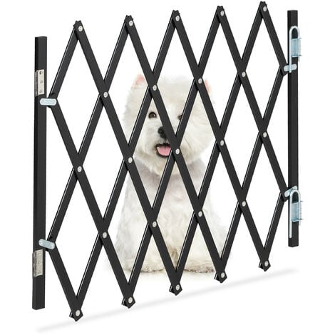 Barrière pour chien extensible Relaxdays - noire - barrière d'escalier pour  chien 